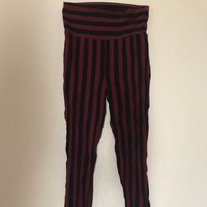 Forever 21 high waisted striped leggings